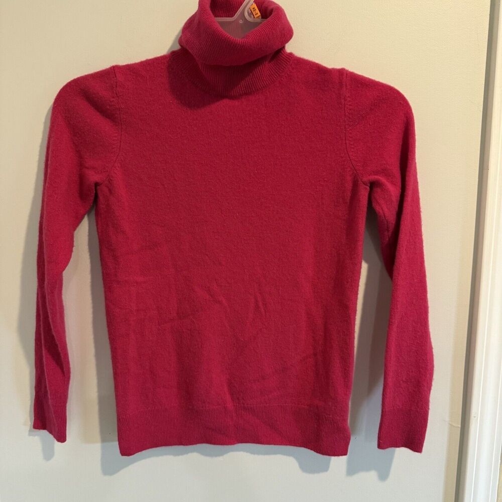 Ann‎ Taylor 100% Cashmere Red/ pink Turtleneck Sweater Size Small